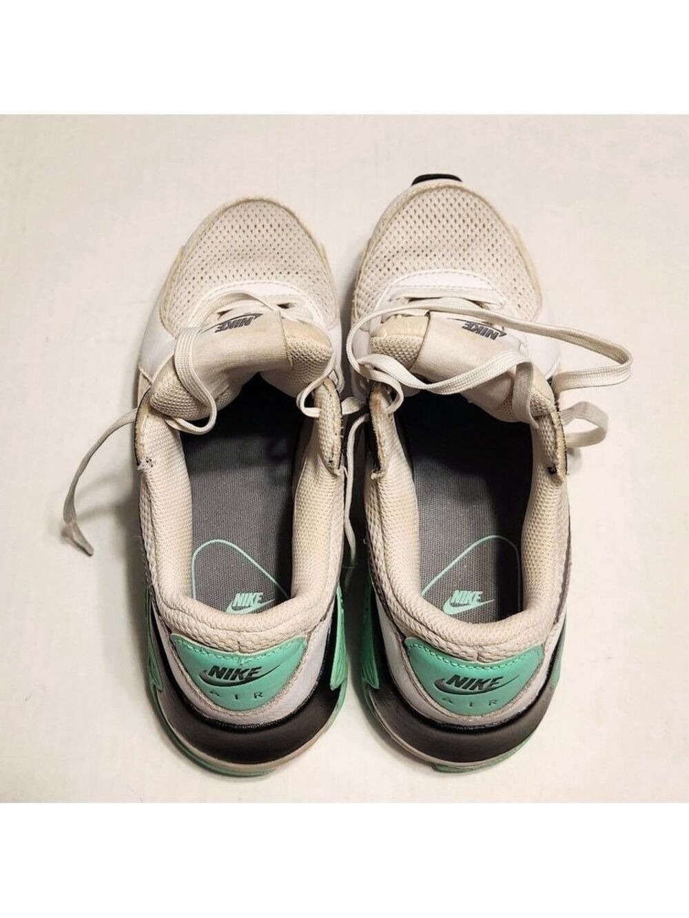 Nike Air Max Excee White Green Grey Leather Mesh Sneakers Size 6 - Picture 8 of 10